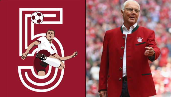 Bayern Munich trao vĩnh viễn áo số 5 để vinh danh Beckenbauer